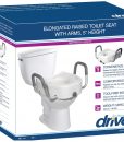Raised toilet seat with armrests